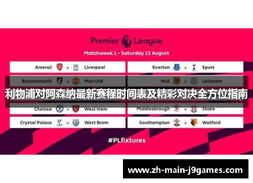 利物浦对阿森纳最新赛程时间表及精彩对决全方位指南